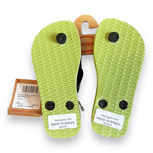 Havaianas Kids Minecraft Enderman Flip Flops Size 10C Green Purple NWT - Picture 2 of 4